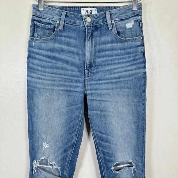 Paige Womens Size 27 Sarah Slim Destructed Ribbed Jeans - Picture 3 of 16